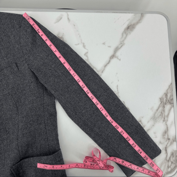 Banana Republic Mens Sport Coat 42R Standard Fit Wool Blend Grey Herringbone - Picture 9 of 15